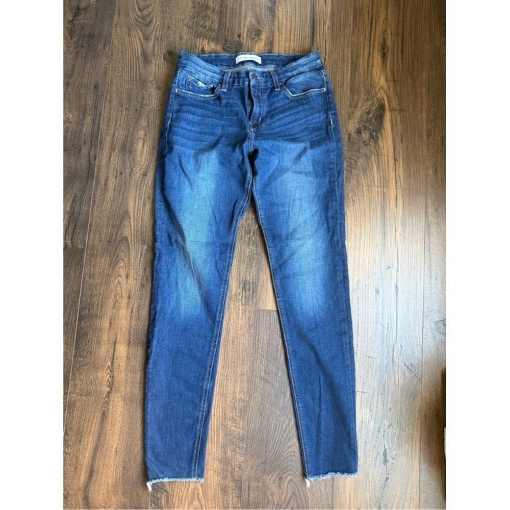 Flying Monkey Womens Medium Wash Skinny Jeans Raw Hem Size 27 M Denim 0066